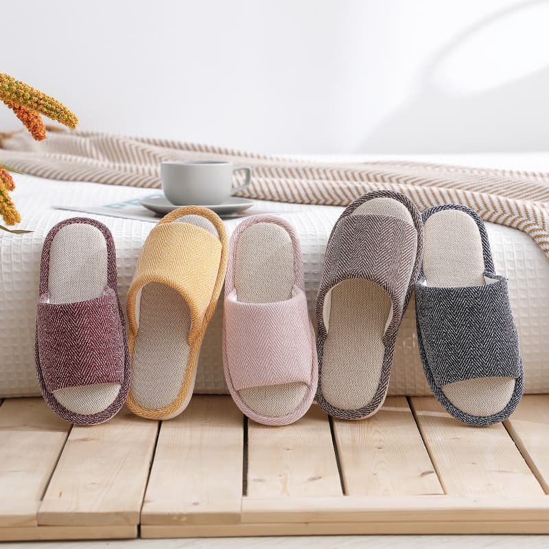 Women's Four-Season Linen Slippers, Couple Home Cotton Linen Slippers, Anti-Slip Spring Autumn Floor Linen Slippers, Indoor