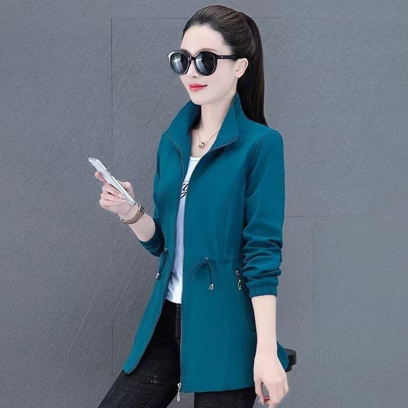 Mid-length Stand-collar Trench Coat for Women Early Spring New Mom Coat Korean Style Waist-slimming High-end Chic Spring Autumn Outerwear