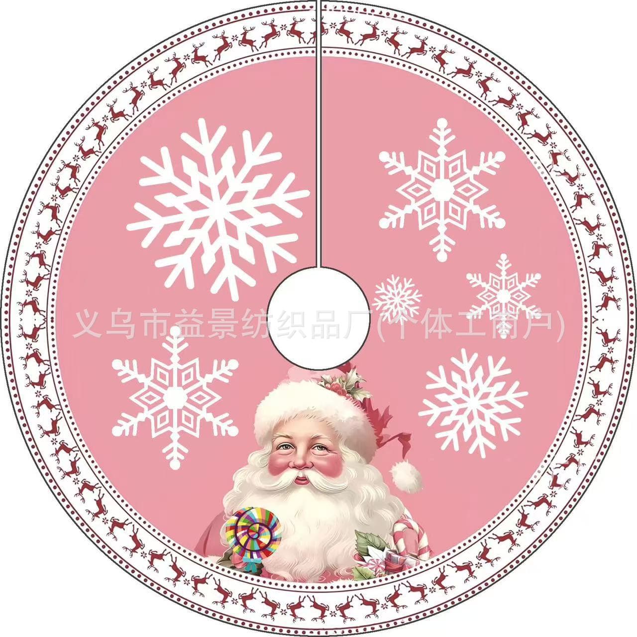 Cross-border Christmas Tree Skirt Decoration Santa Snowflake Christmas Tree Skirt Creative Exquisite Tree Bottom Decorative Tree Skirt