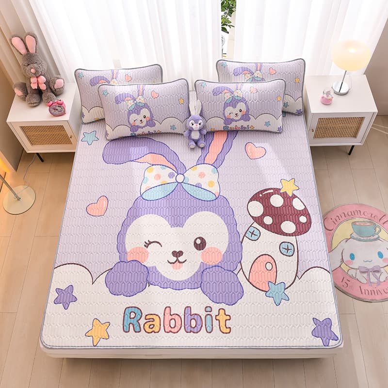 Latex Cooling Mat & Ice Silk Mat Washable 3-Piece Set, Dual-Use Summer Mat for Student Dorm Single Bed, 2-Piece Set