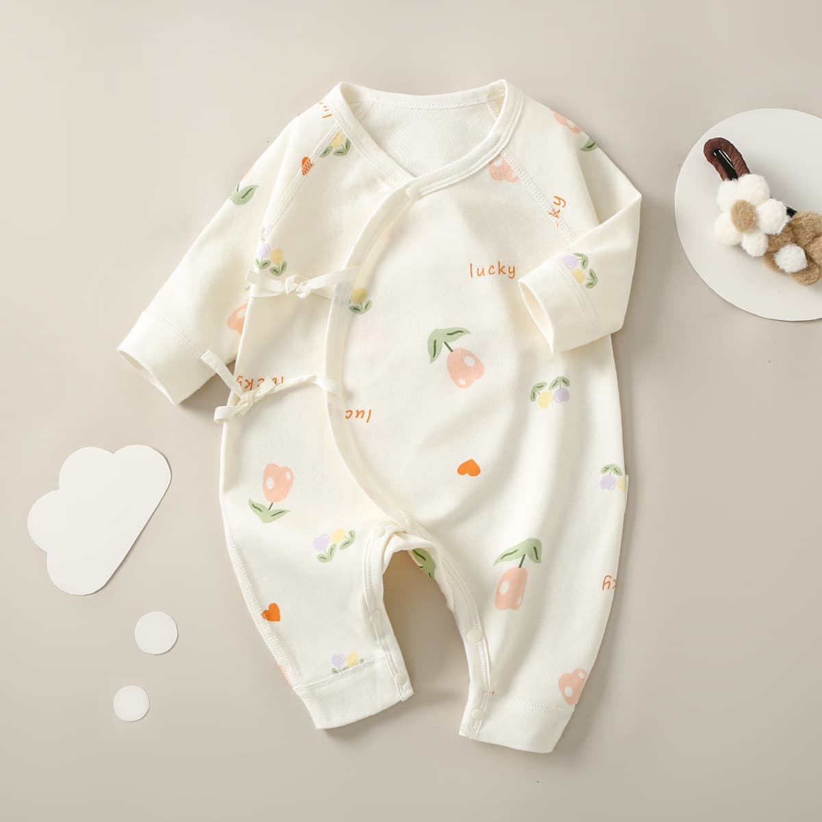 Autumn/Winter Newborn Baby Romper A-Class Cotton Onesie Seamless Baby Butterfly Suit Undershirt Sleepwear Homewear