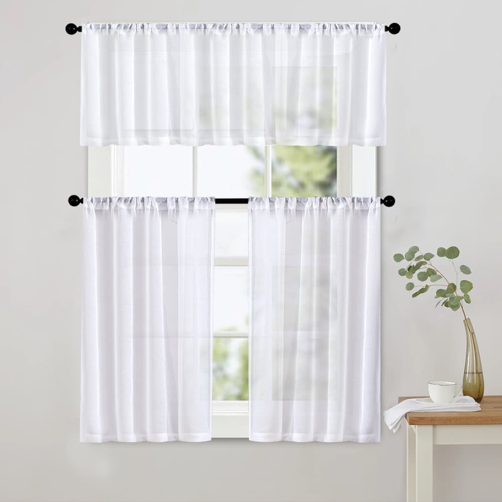 Amazon Shopify ready-made white curtains dropshipping, Dolly white sheer curtains.