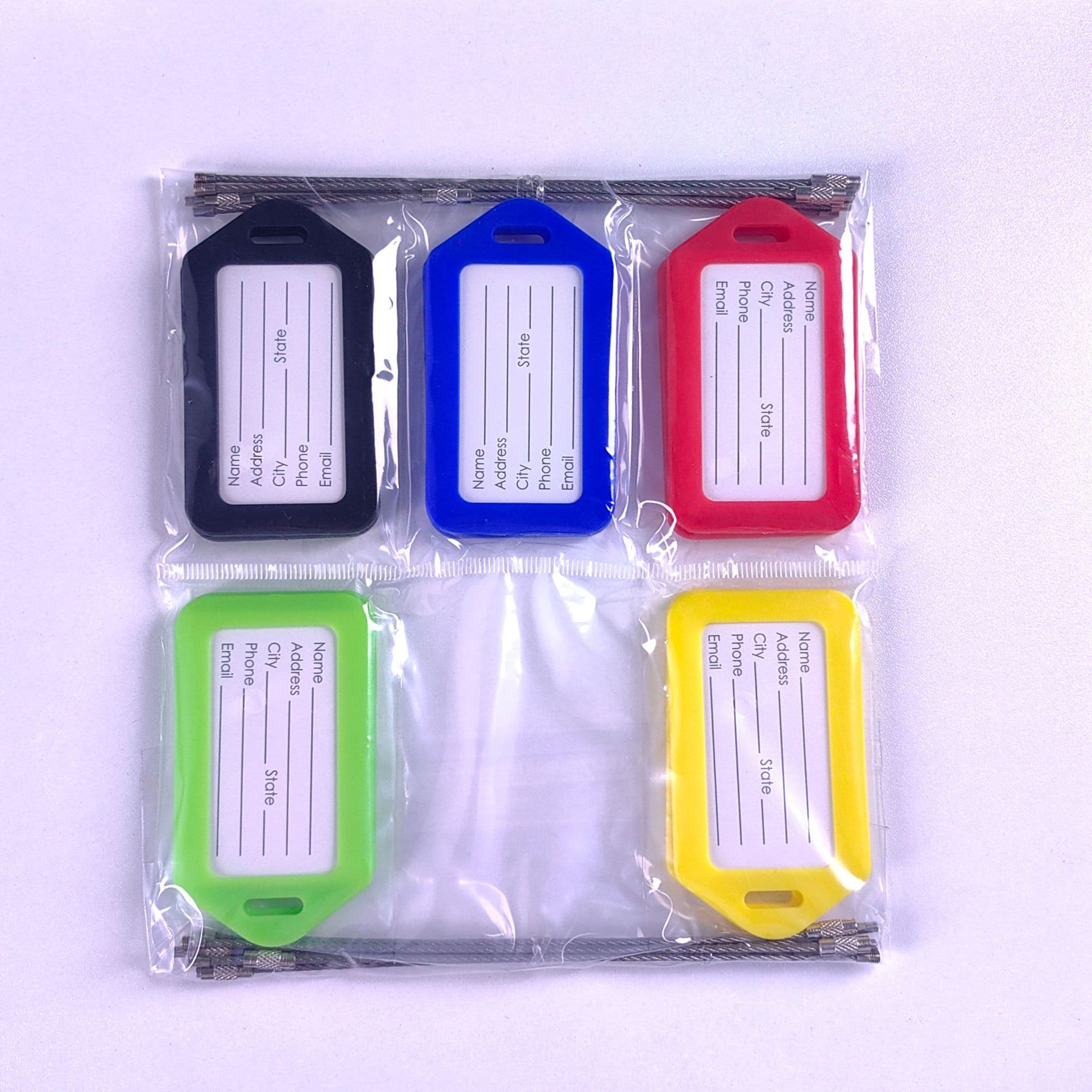 Amazon luggage tag with wire rope set suitcase tag luggage card holder boarding pass travel name tag