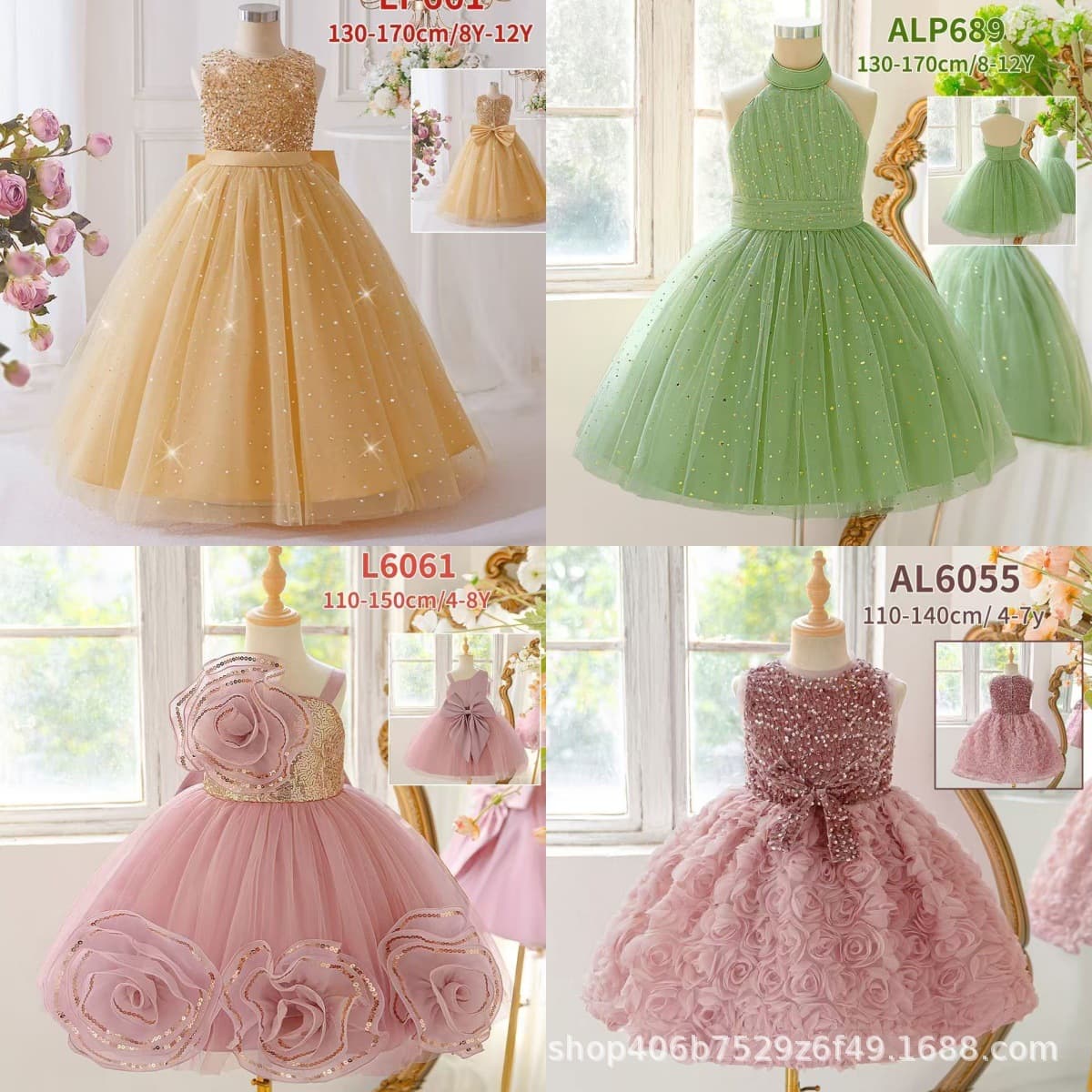 2-7 Year Baby Girls Birthday Tutu Dresses Wedding Skirt Gown