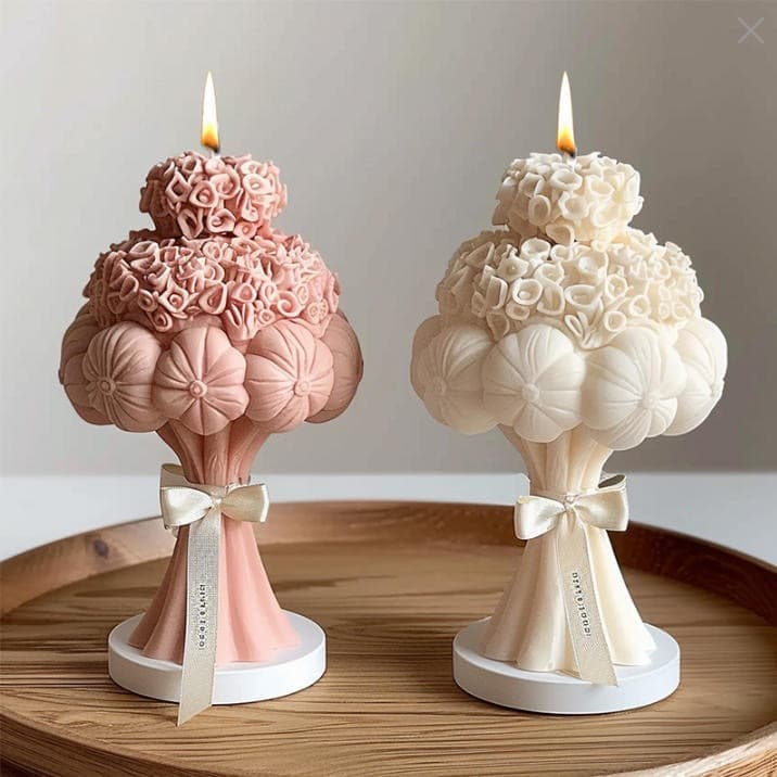 Bouquet Aromatherapy Candle Silicone Mold Flower-Shaped Candle Mold Aroma Stone Niche Home Decor