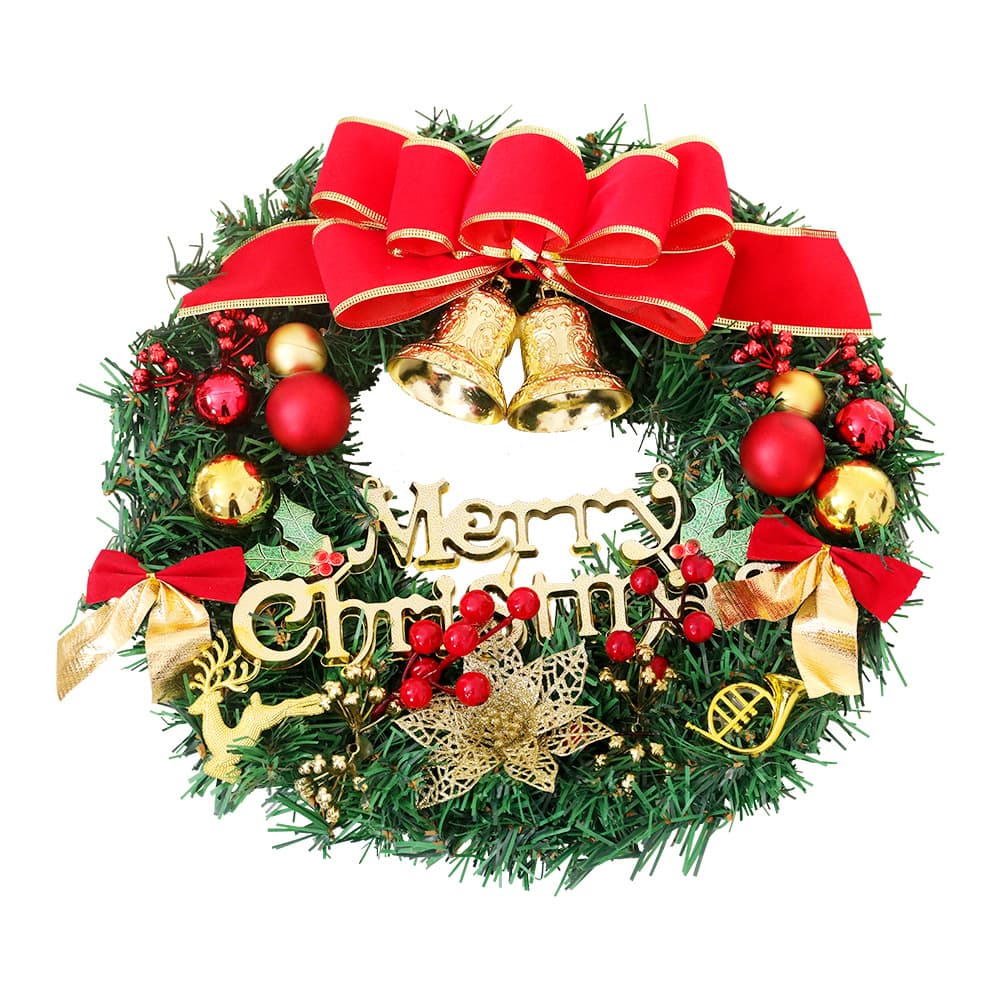 LED-lit Wreath for Window or Door Decoration with Warm Light Vine Circle as Venue Prop