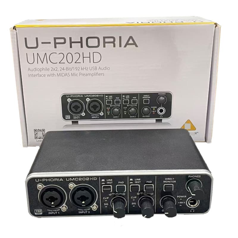 UMC202HD Professional Live Streaming High-End USB External Sound Card for Computer Recording Guitar