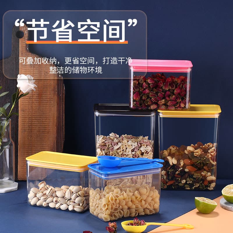 Thickened Drop-Proof Plastic Sealed Canister for Milk Tea Powder, Square Fruit Powder Box, Storage Container for Milk Tea Shops, Square Bean Bucket, Coffee Color
