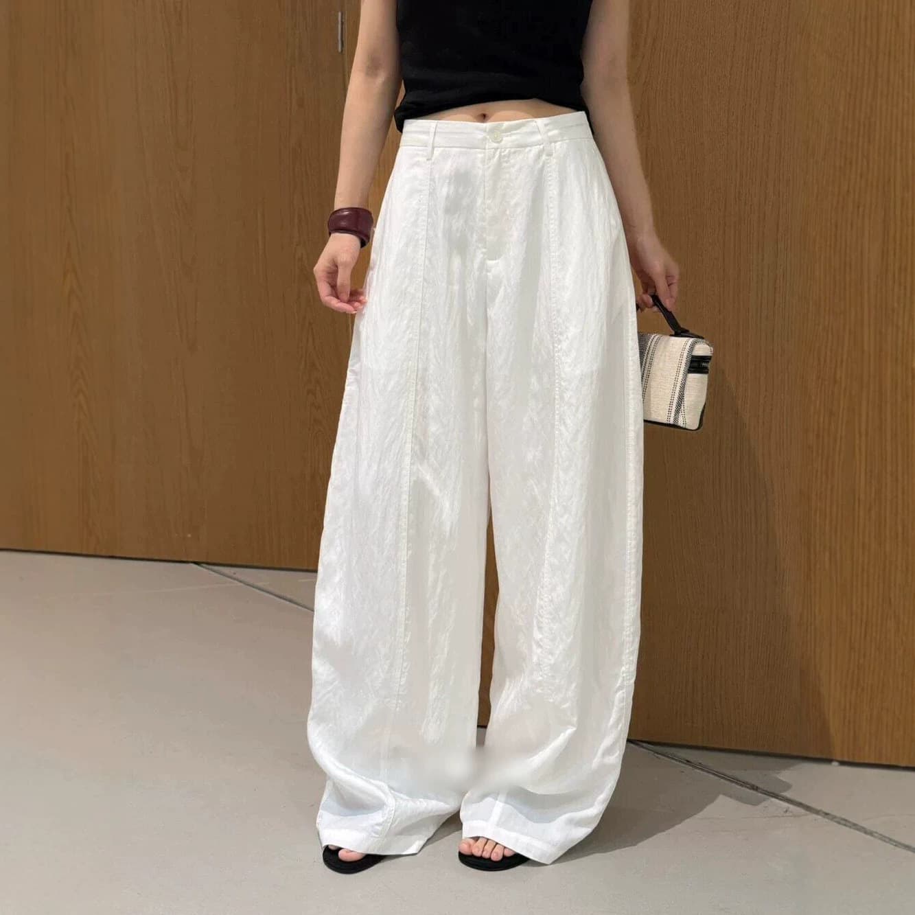 2026 Spring/Summer Fashion Versatile New Simple Loose Wide-Leg Cropped Casual Pants Women's Balloon Trousers