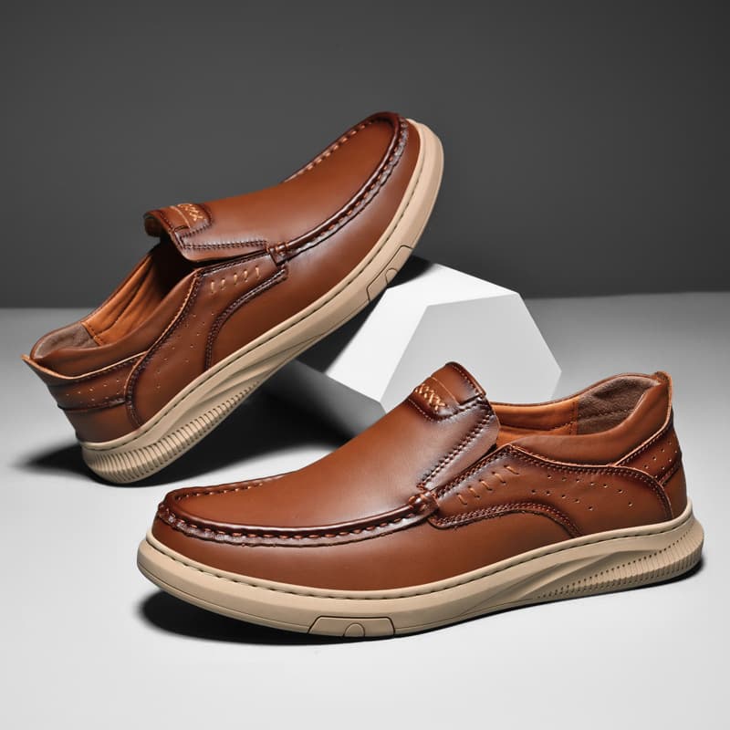 2025 Leather Spring/Summer Casual Men's Loafers, Comfortable Genuine Leather Slip-On Driving Shoes