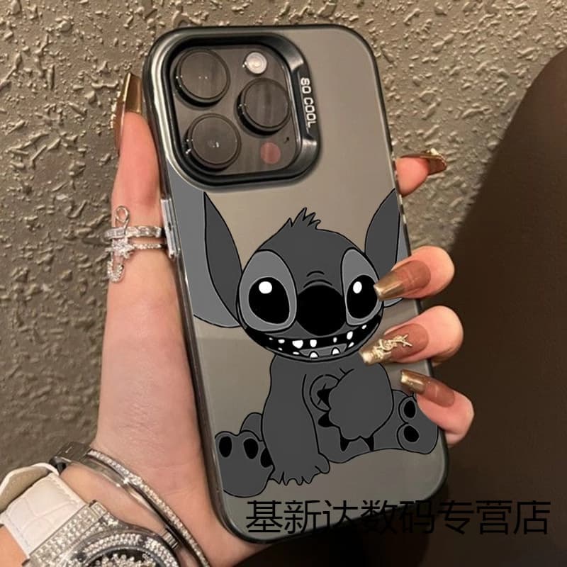 Stitch's new Apple 15/14 phone case, iPhone 13/12 Pro, XS Max, color silver, shockproof and frosted.