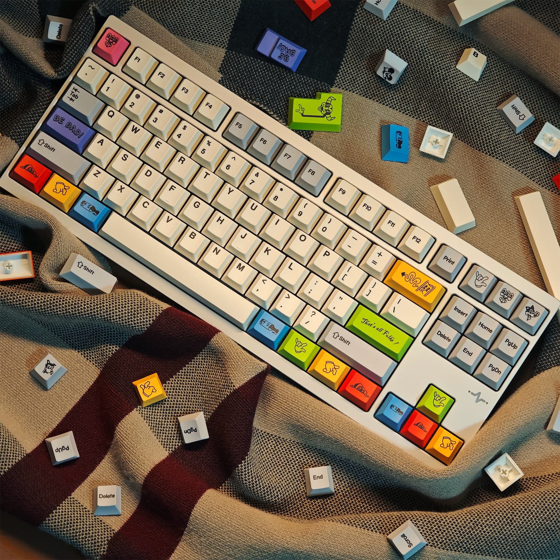 Rubber Tube Keycaps 143 Keys OEM Side-Printed Translucent PBT Five-Side Dye-Sublimation Mechanical Keyboard Keycaps for Amazon Cross-Border