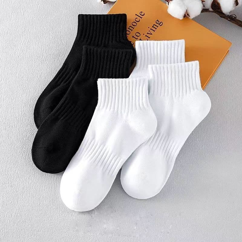 Men's Summer Casual Versatile Solid Color Sports Business Trendy Socks Comfortable Breathable Mid-Calf Socks Men's Zhuji Socks