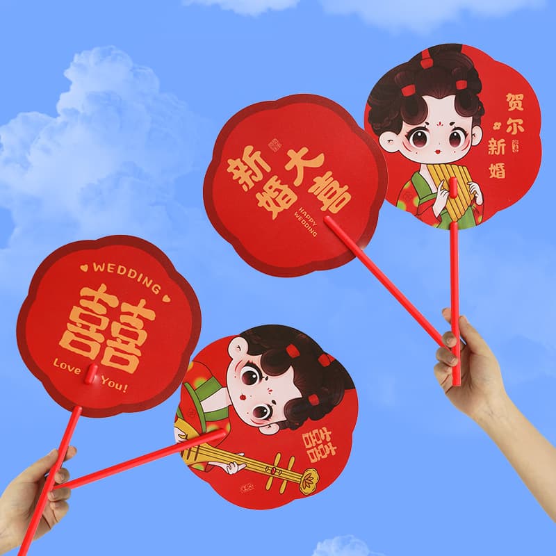Wedding bride sister group bridesmaid group fan Chinese style small fan wedding bride wedding photo shoot wedding photo props