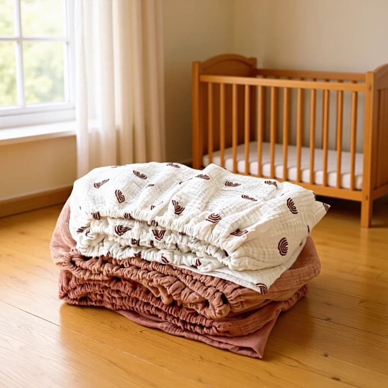 Pure Cotton Gauze Kids Bed Canopy Baby Gauze Bed Sheet Solid Color Pleated Baby Skirt