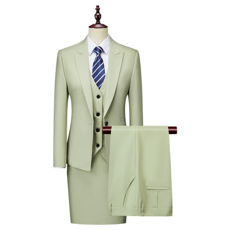 Men's Cross-Border Suit Set, Light Green Work Uniform, Hotel Vest, Professional Formal Wear, Light Blue Business Suit for Men