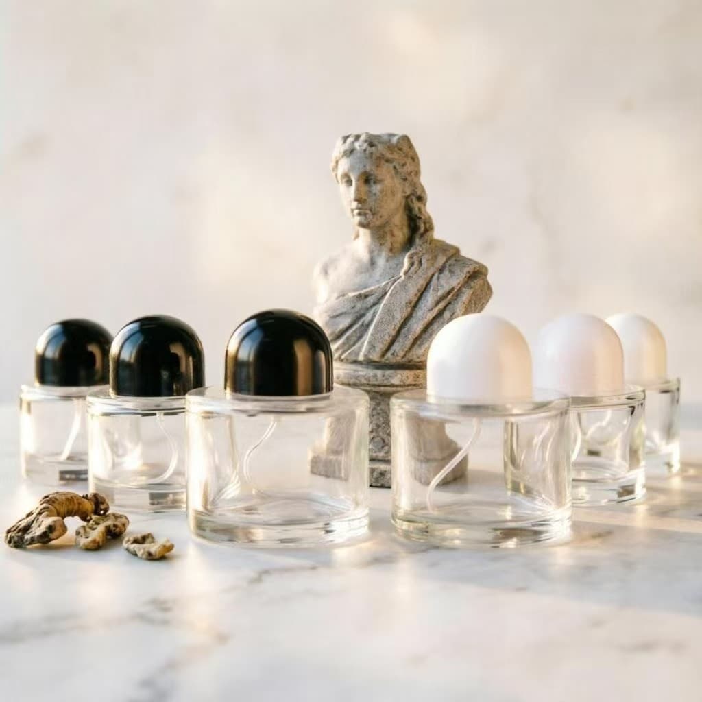 In Stock Screw Cap Perfume Refill Bottle 30-50ml Glass Empty Bottle with Pump Spray Large Capacity 100ml Bottle