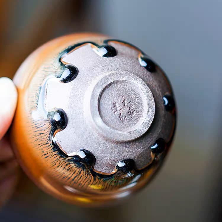 Jianyang Jianzhan Hare's Fur Glaze with Tear Drops Master's Cup, Eight Tear Drops Special Personal Tea Cup, Large Iron Body, Direct Shipping