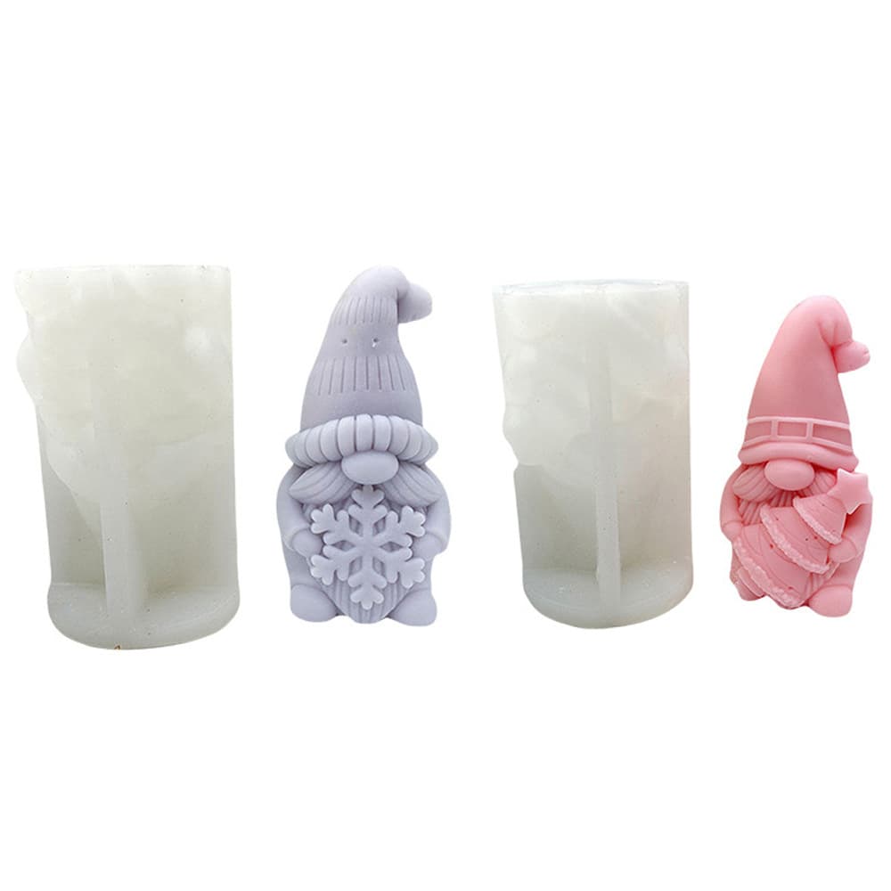 Gnome Candle Silicone Mold DIY Character Shape Soap Plaster Craft Mold Christmas Gift