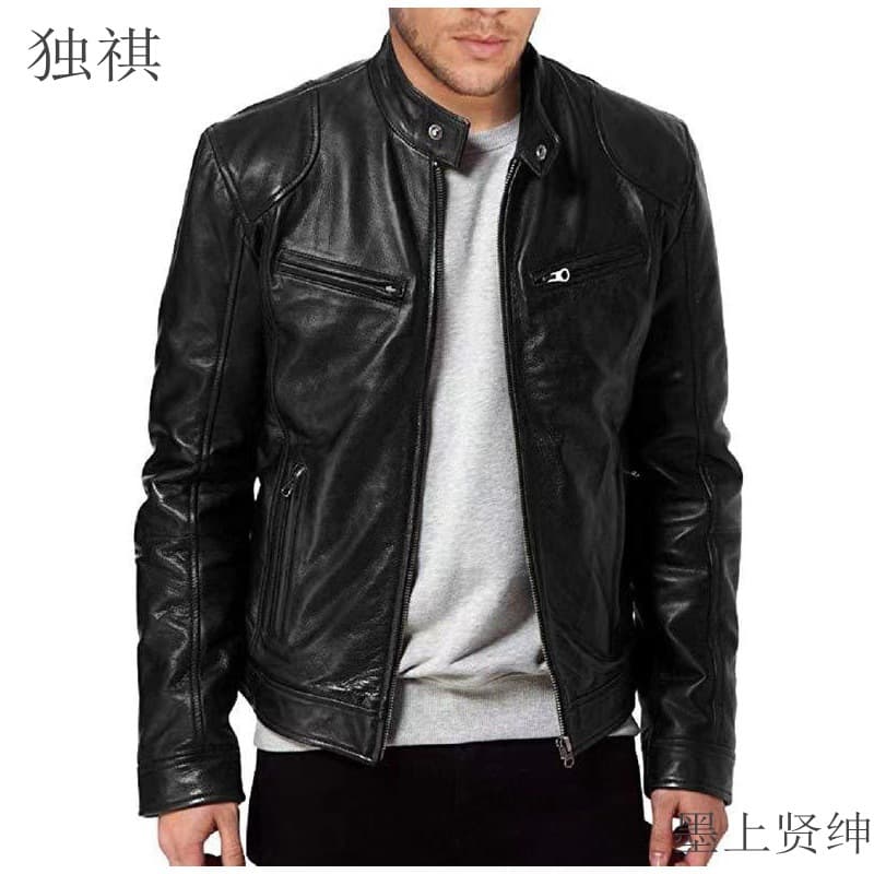 Men's Leather Jacket Spring Motorcycle Clothing Young Coat
