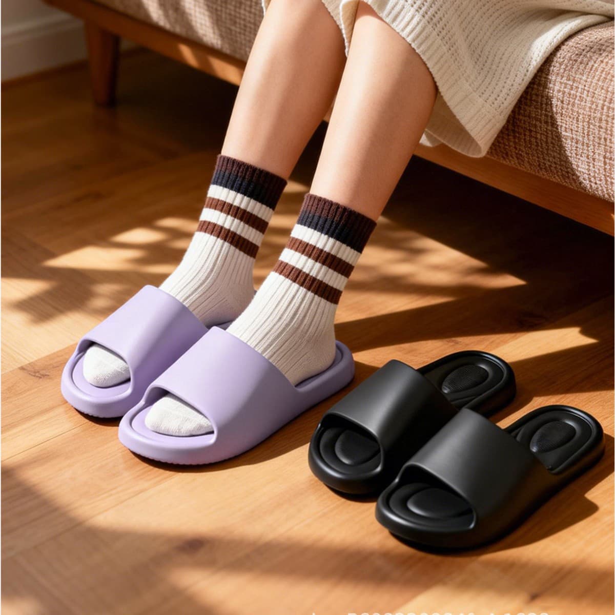 Eva Slippers for Pregnant Women and the Elderly, Anti-Slip and Anti-Fall, Women's Indoor Home Silent Slippers, Men's Breathable, Anti-Odor, Durable Slippers