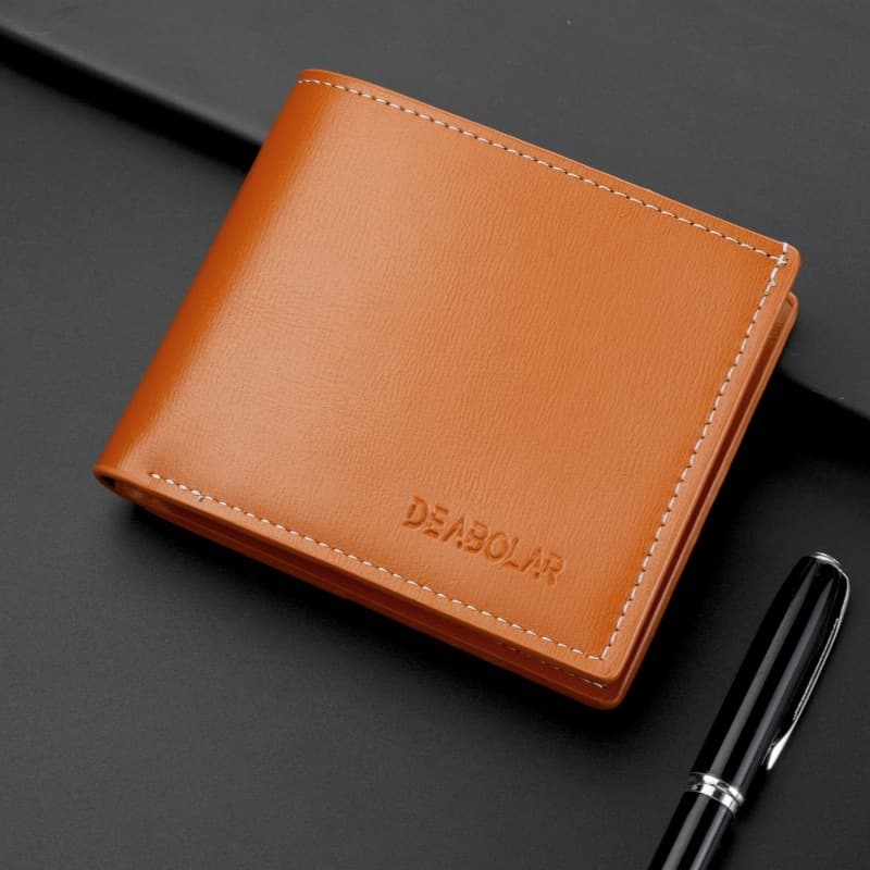 Slim Men's Wallet, Men's Wallet with Coin Pocket, Short Horizontal Bifold Wallet, Men's Leather Wallet