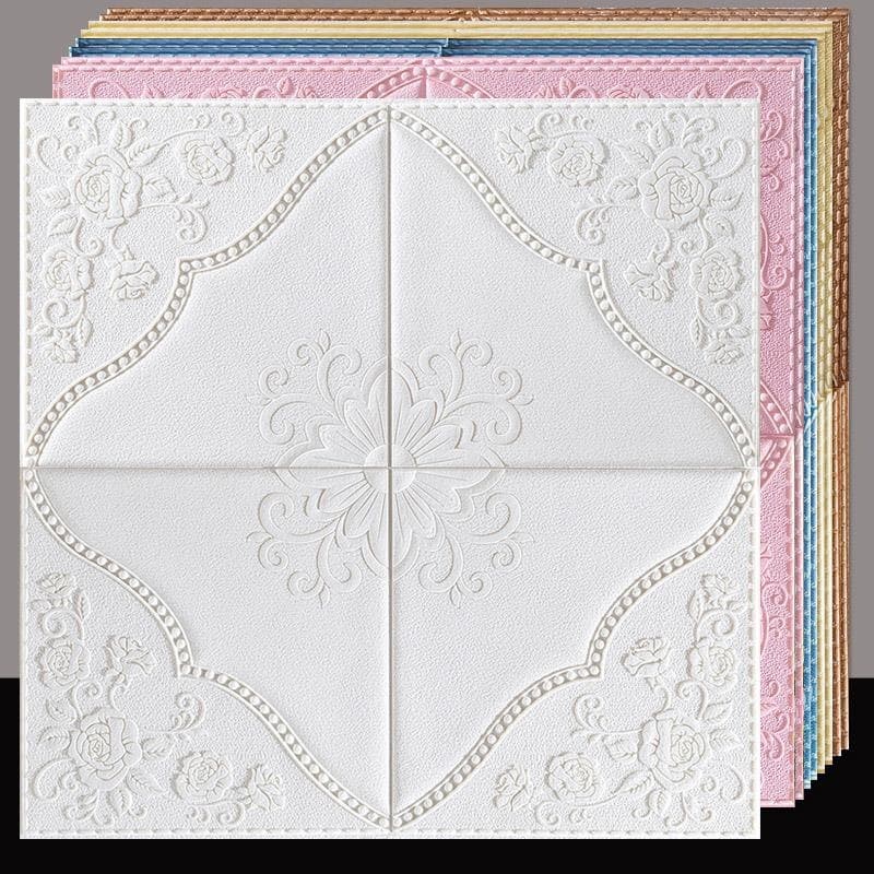 Rural ceiling roof decorative wallpaper self-adhesive warm 3D three-dimensional wall stickers living room bedroom background wall wallpaper