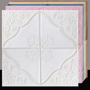 Rural ceiling roof decoration wallpaper self-adhesive warm 3D wall sticker living room bedroom background wall wallpaper