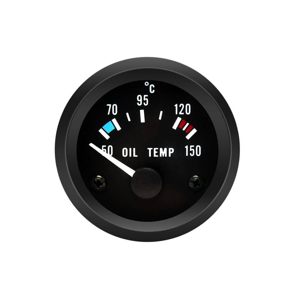 52MM Car Modification Gauge Oil Temperature Meter 12V Racing Car Universal Gauge Black Face Green Shell 2 Inch