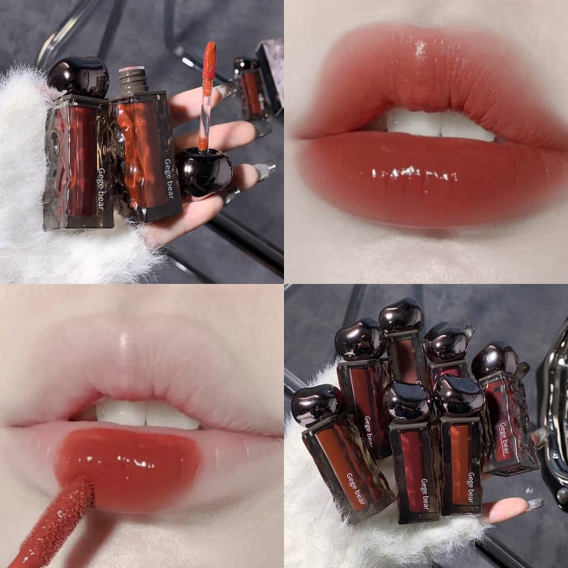 Gegebear Glacier Lava Lip Glaze Watery Mirror Dudu Lip Glaze Shantou Makeup Affordable Lipstick