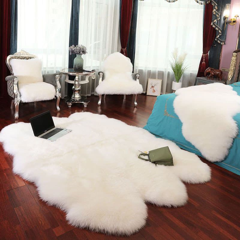 Australian Wool Sofa Cushion, Wool Carpet for Living Room, Bedroom, Bedside, Fur Integrated Cushion, Window Sill Cushion, Seat Cushion