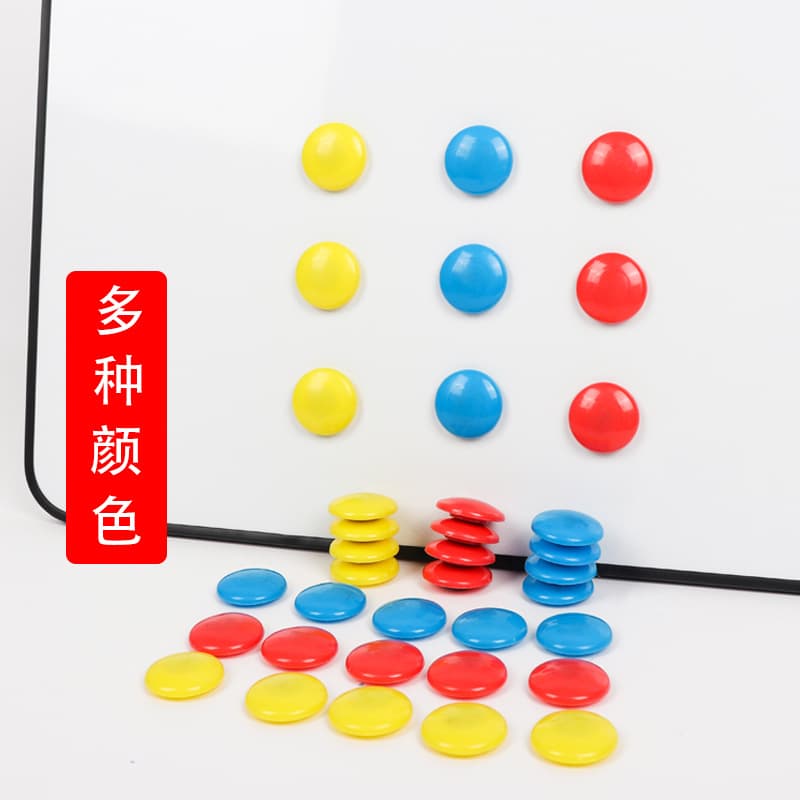 In stock: 32mm colored whiteboard magnetic nails, round magnetic particles, office and educational magnetic clips, magnetic clasps, wholesale.
