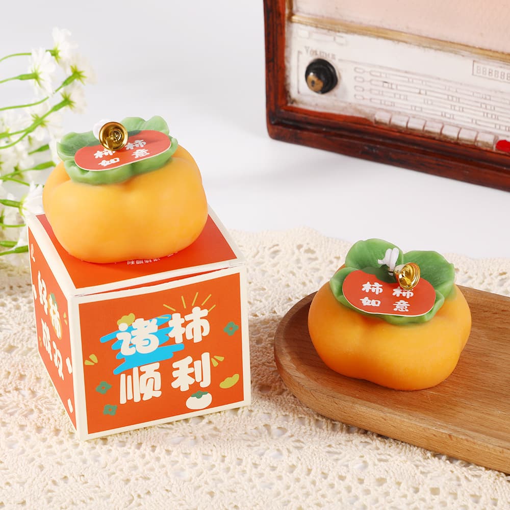 Persimmon Shaped Scented Candle Wholesale Home Creative Wedding Favors Fruit Shaped Candle Ornament