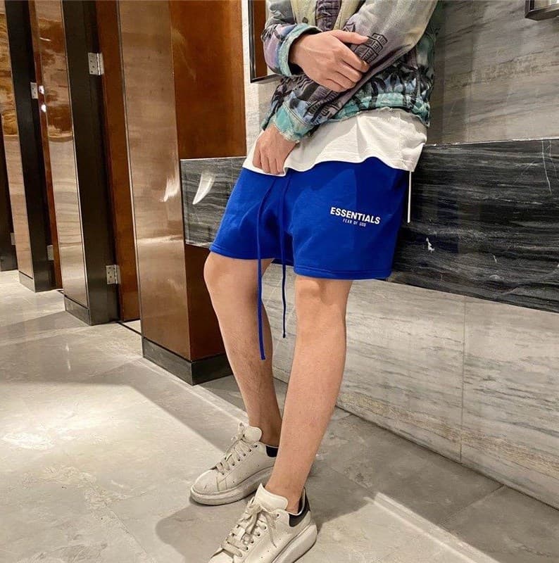 FOG Replica ESSENTIALS American Streetwear Brand Collaboration TMC Charity Reflective Print Loose Five-Point Shorts ZGPB