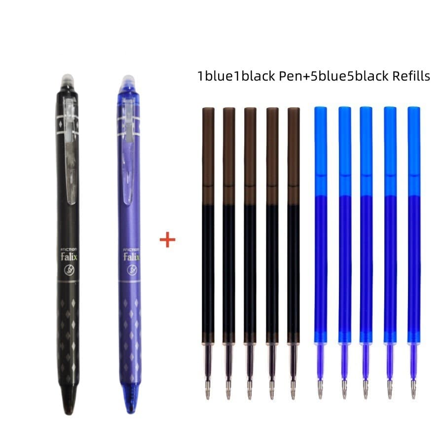 Cross-border press erasable pen erasable gel pen erasable refill ST0.5 student friction easy to rub hot erasable press pen