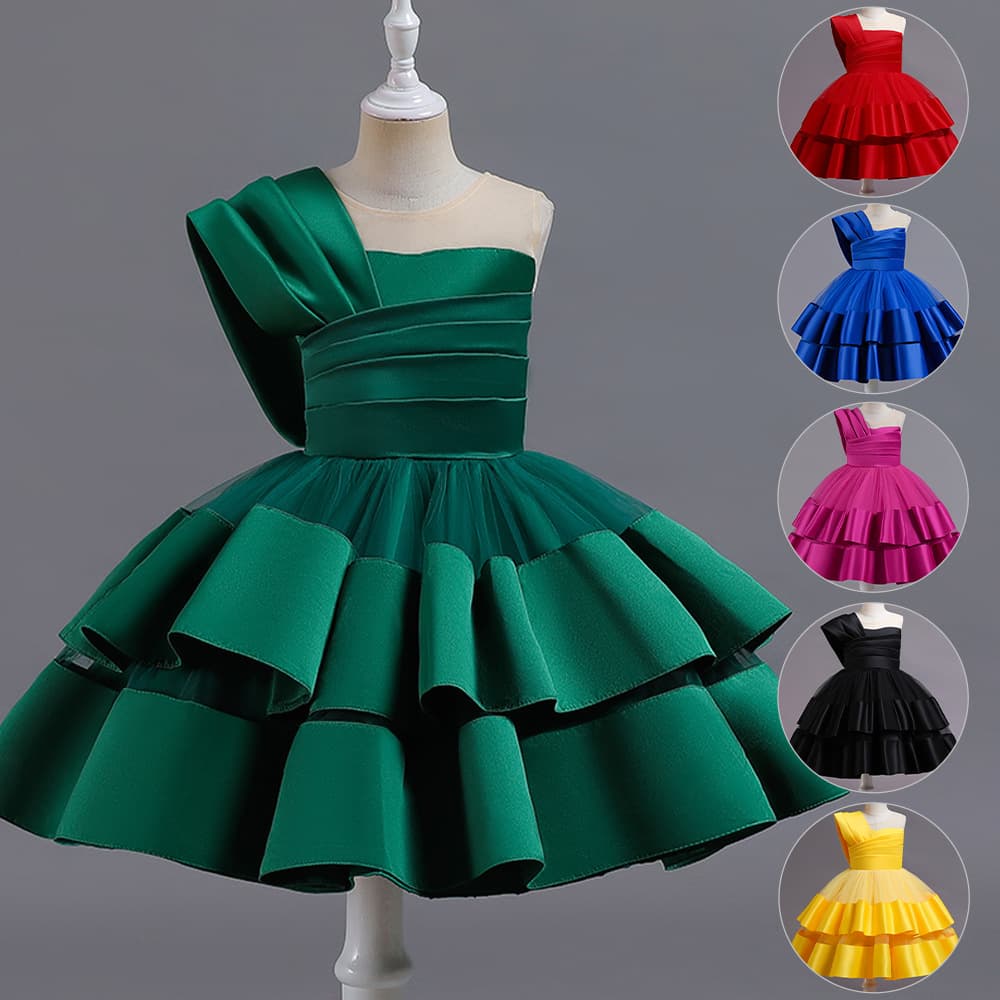 Princess Dress Children's Performance Fashion Show Baby Girl Outfit Polyester Blend Cotton Lining Summer Spring Autumn