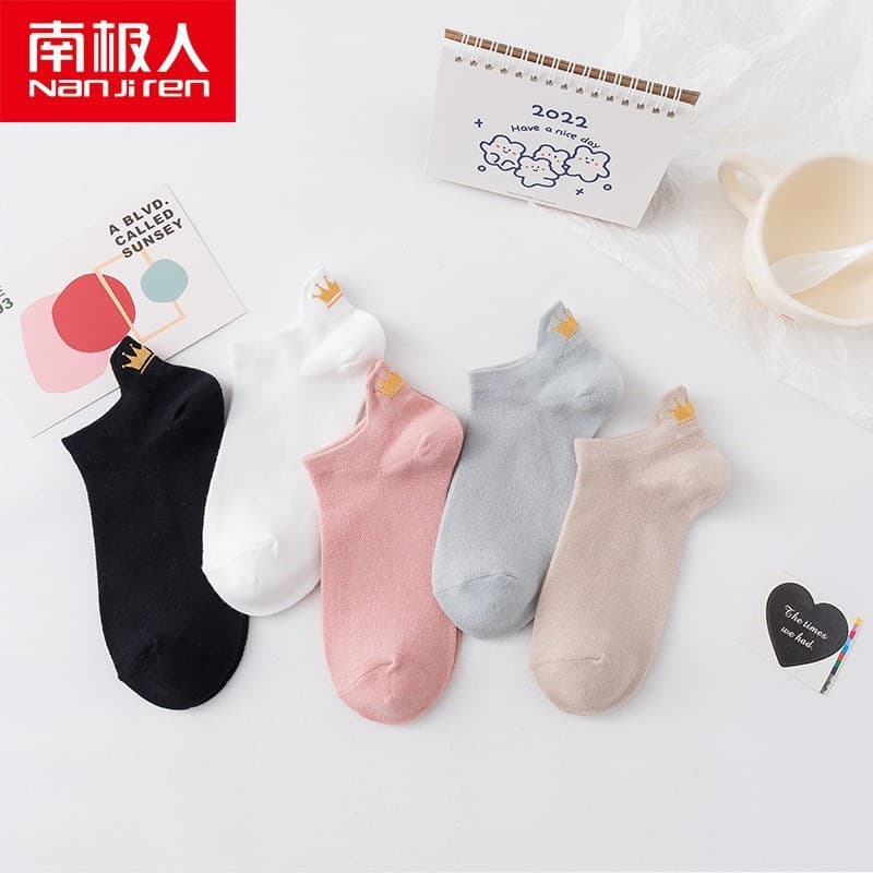 Nanren Men's Sports Socks, Low-Cut Ankle Socks, Breathable Cotton Socks, Thin Summer Short Socks, Student Men's Boat Socks