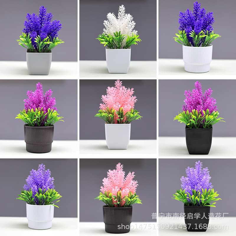 Instagram-style artificial lavender bouquet, fake flower, living room home decoration, dining table plastic flower ornament.