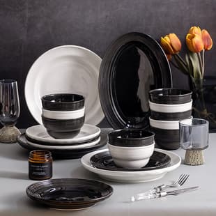 Black and White Single Bowl, 2026 New Style High Appearance, Underglaze Ceramic Bowl and Plate Set, Bowl and Plate Set