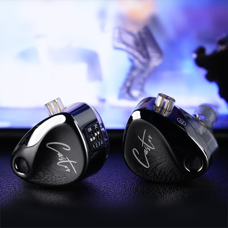 KZ-Castor Adjustable Dual Dynamic Driver In-Ear Headphones HiFi Audiophile Monitor Stage Live Streaming Wired Earphones