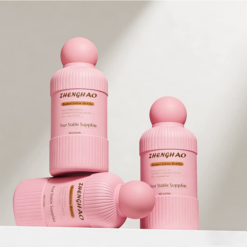Custom 100ml HDPE Travel Size Cosmetic Packaging Skin Care Lotion Dispenser Bottle Round Ball Cap