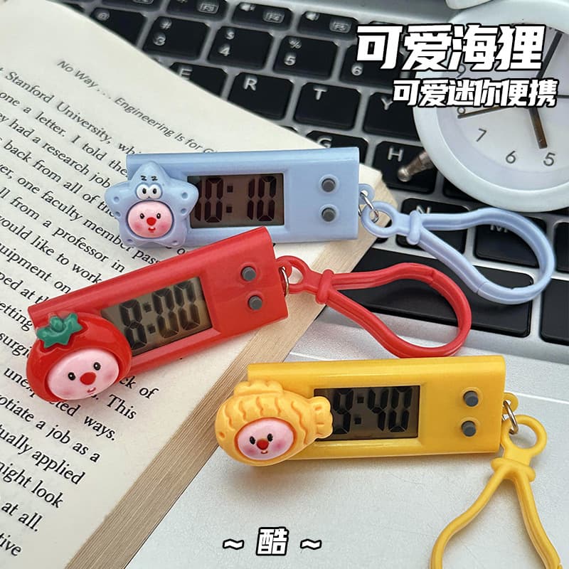 New Cute Beaver Hanging Watch, Portable Student Mini Electronic Watch, Work/Study/Exam Silent Timepiece