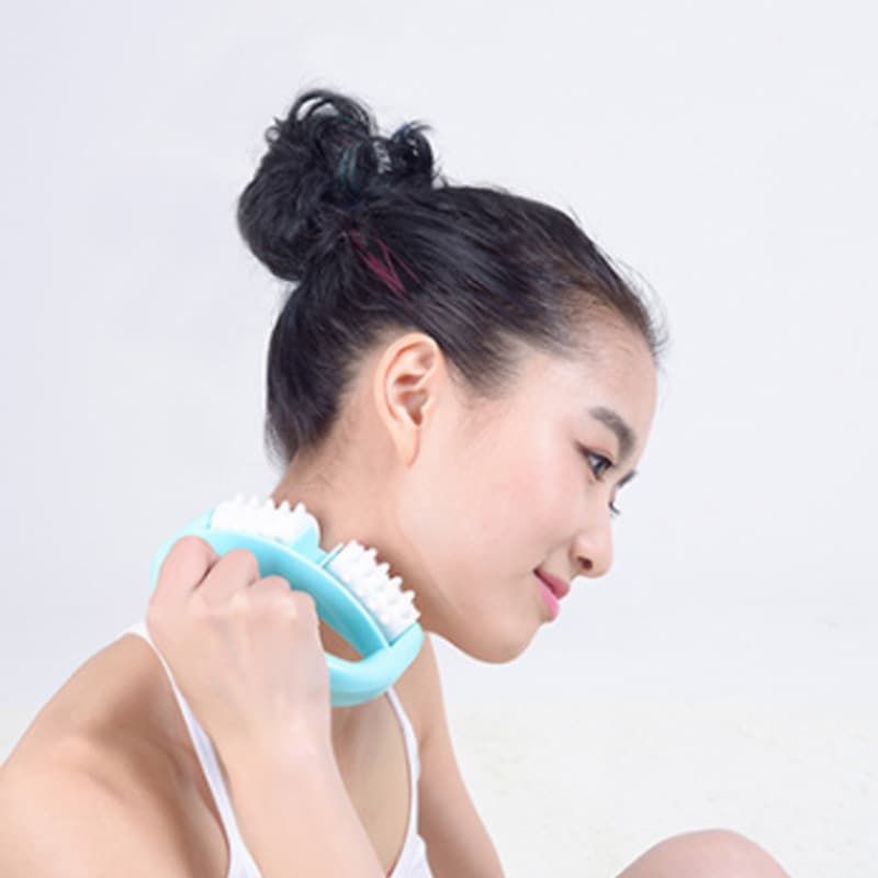 Plastic Manual Double Wheel Massager Round Handle Rolling Massager Handheld Relaxation Tool Popular Beauty Health Accessories