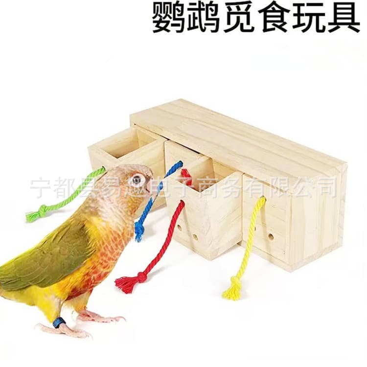 Factory Direct Parrot Foraging Toy Intelligence Training Chewing Toy Box Foraging Interactive Feeder for Birds