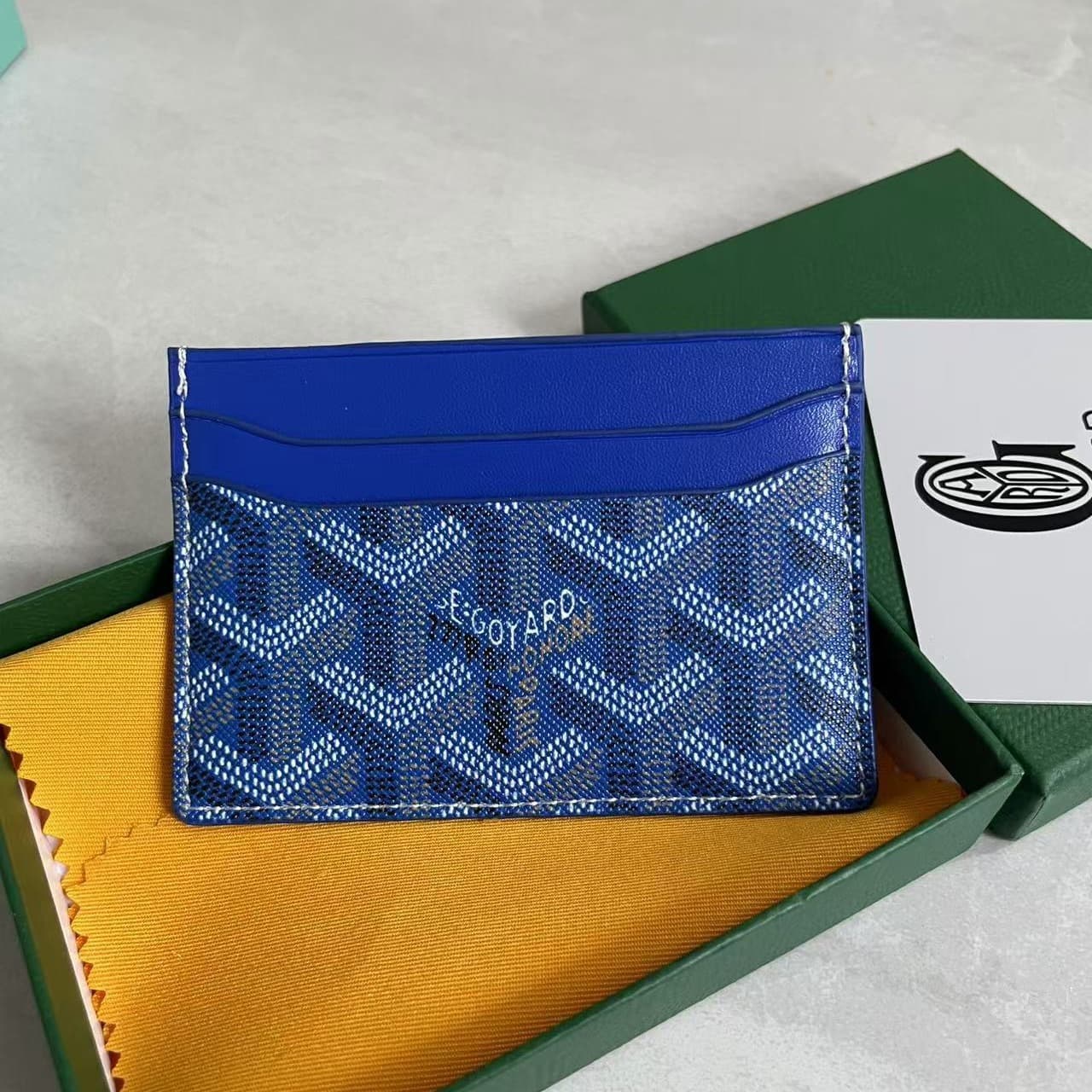 Goya Card Holder New Style Men's and Women's Fashion Coin Card Case Two-Layer Cowhide Export New Dog Tooth Card Holder ID Case