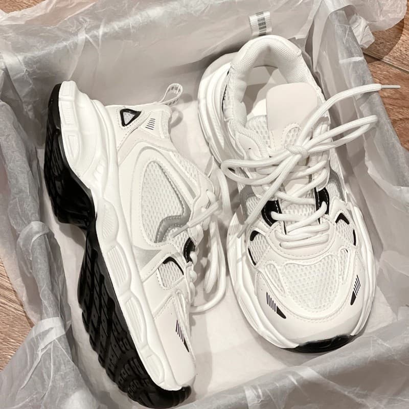 Campus Style Zhao Lusi Same Style Dad Sneakers Women Summer Mesh Shoes White Casual Lightweight Running Sports Shoes
