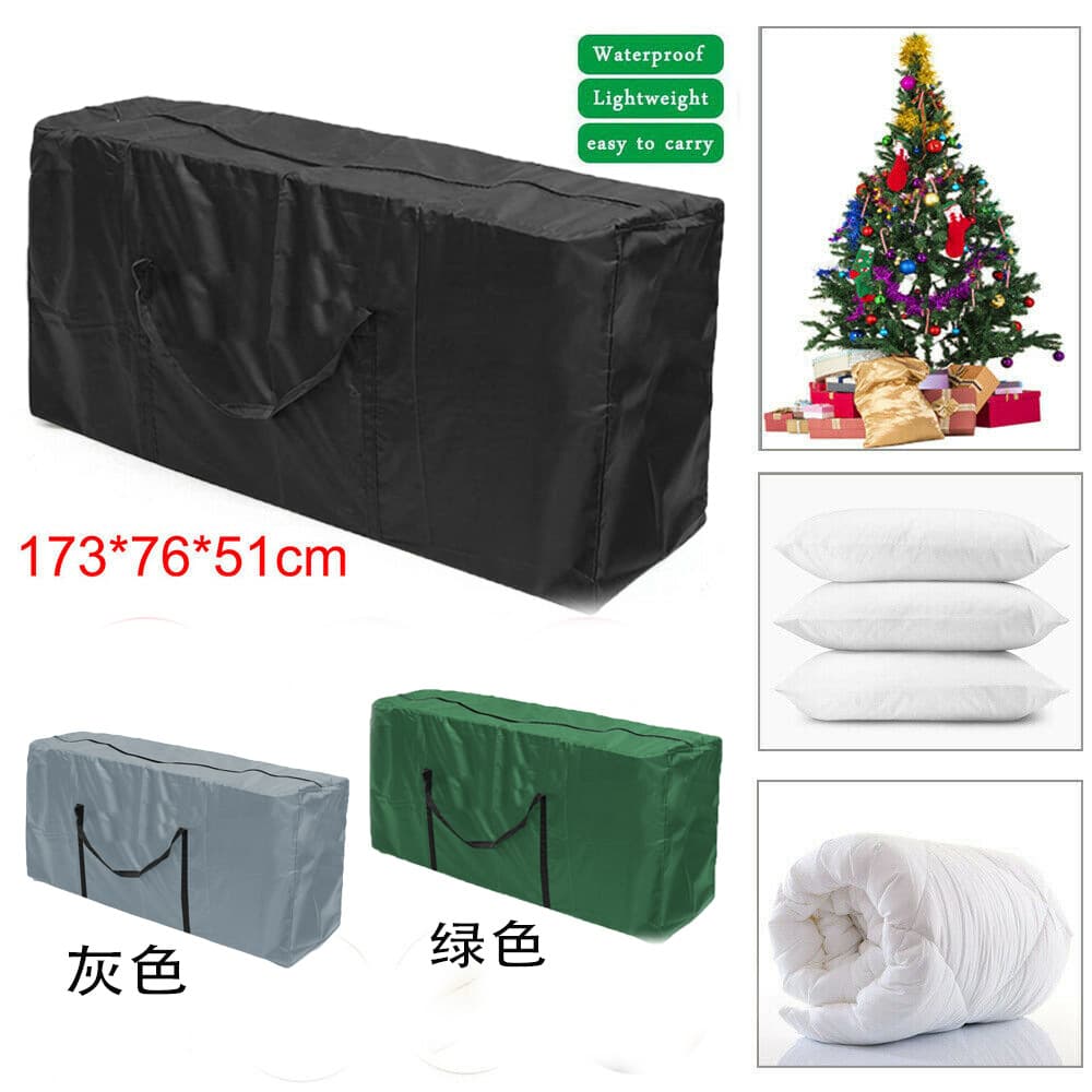 210D Oxford Fabric Black Christmas Tree Storage Bag, Outdoor Furniture Cushion Storage Bag, Durable Waterproof Protective Cover