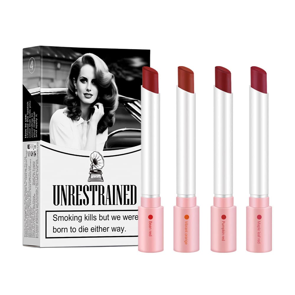 Cross-border Lakerrain Cigarette Case Lipstick, Long-lasting, Non-stick Cup, Easy to Color, Matte Cigarette Tube Lipstick, Cigarette-shaped Lipstick