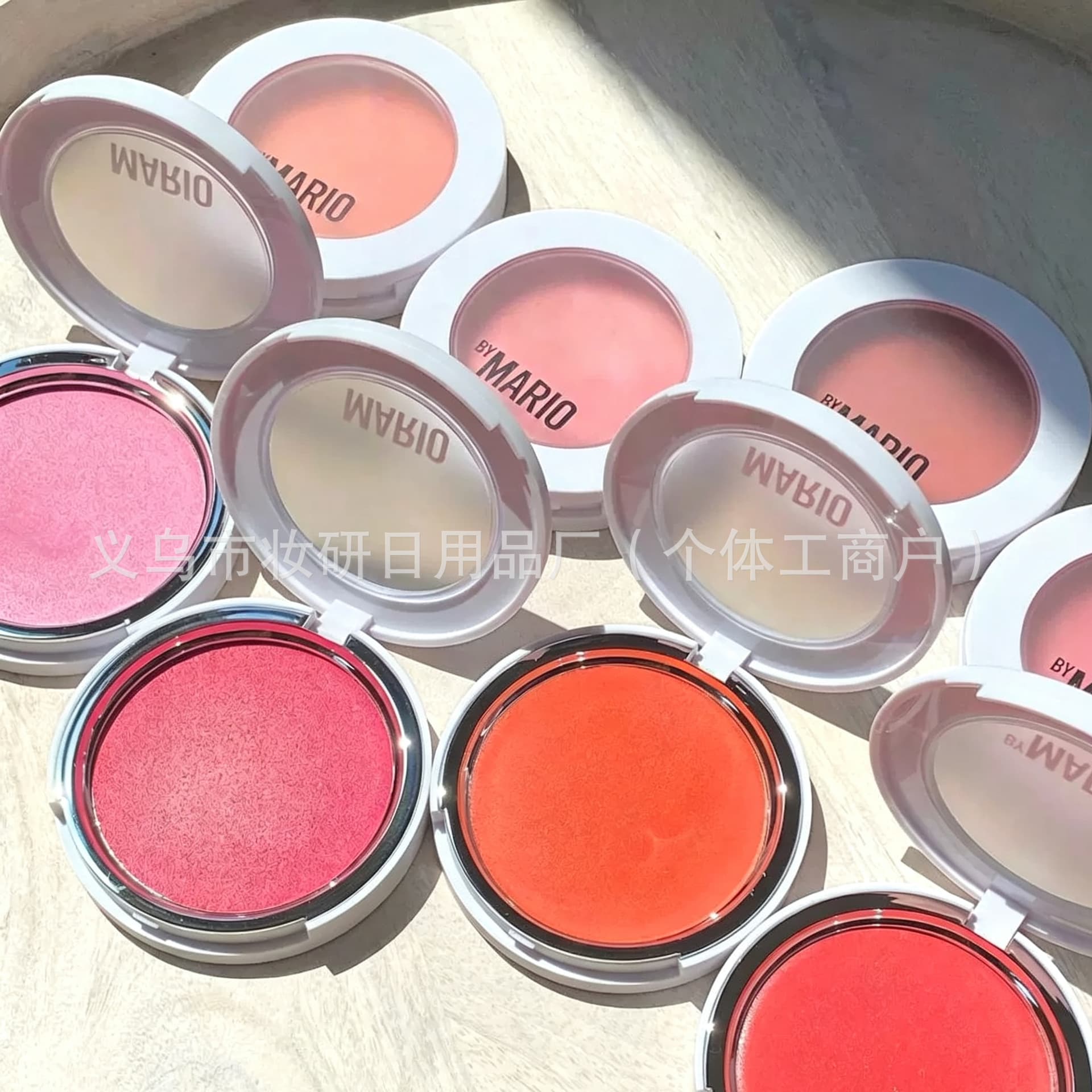 Cross-border Hot-Selling Exclusive Mario Soft Pop Blush Cream Blush & Contour Palette Nude Makeup Cream Blush Rouge