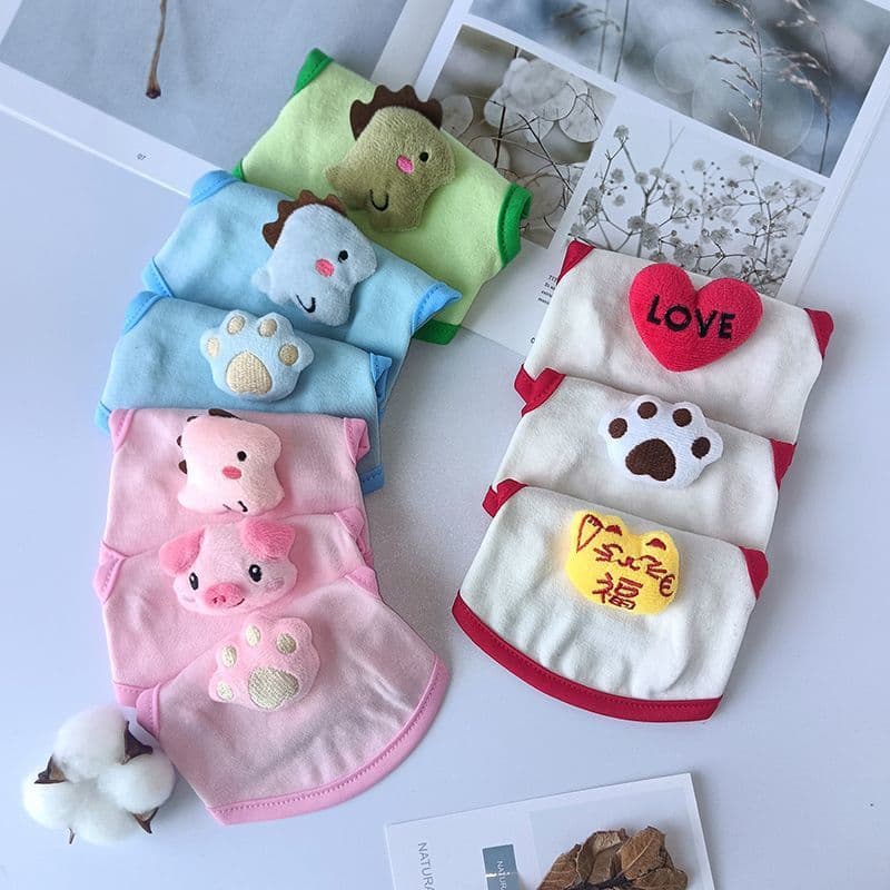 Cat Clothing Ultra Small Size Non-Shedding Cotton Breathable Vest Summer Thin Style Cute Pet Clothes for Kittens